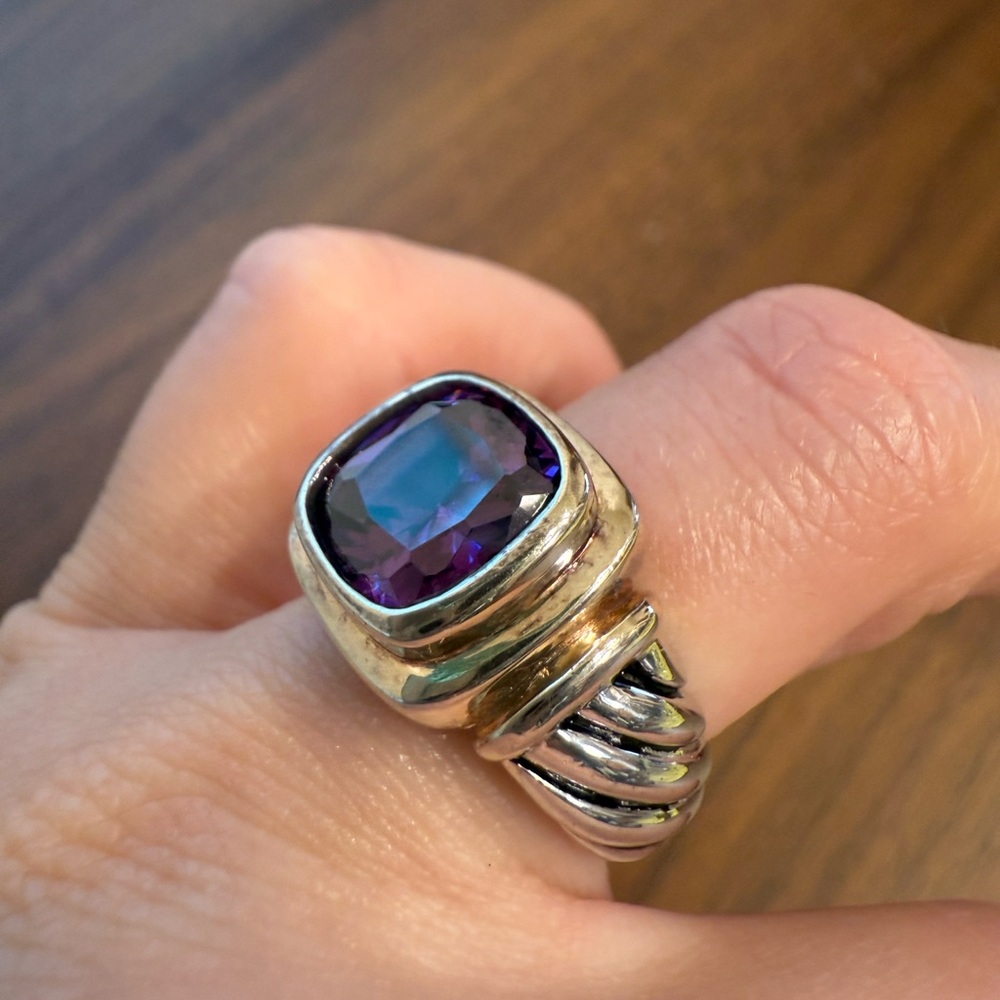Amethyst and Silver Ring